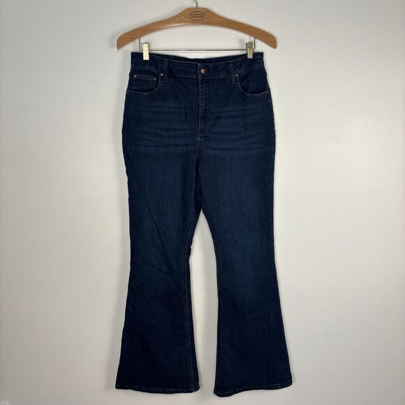 Boden Women’s High Rise Fitted Flare Full Length Jeans Size 14 R - Picture 1 of 9